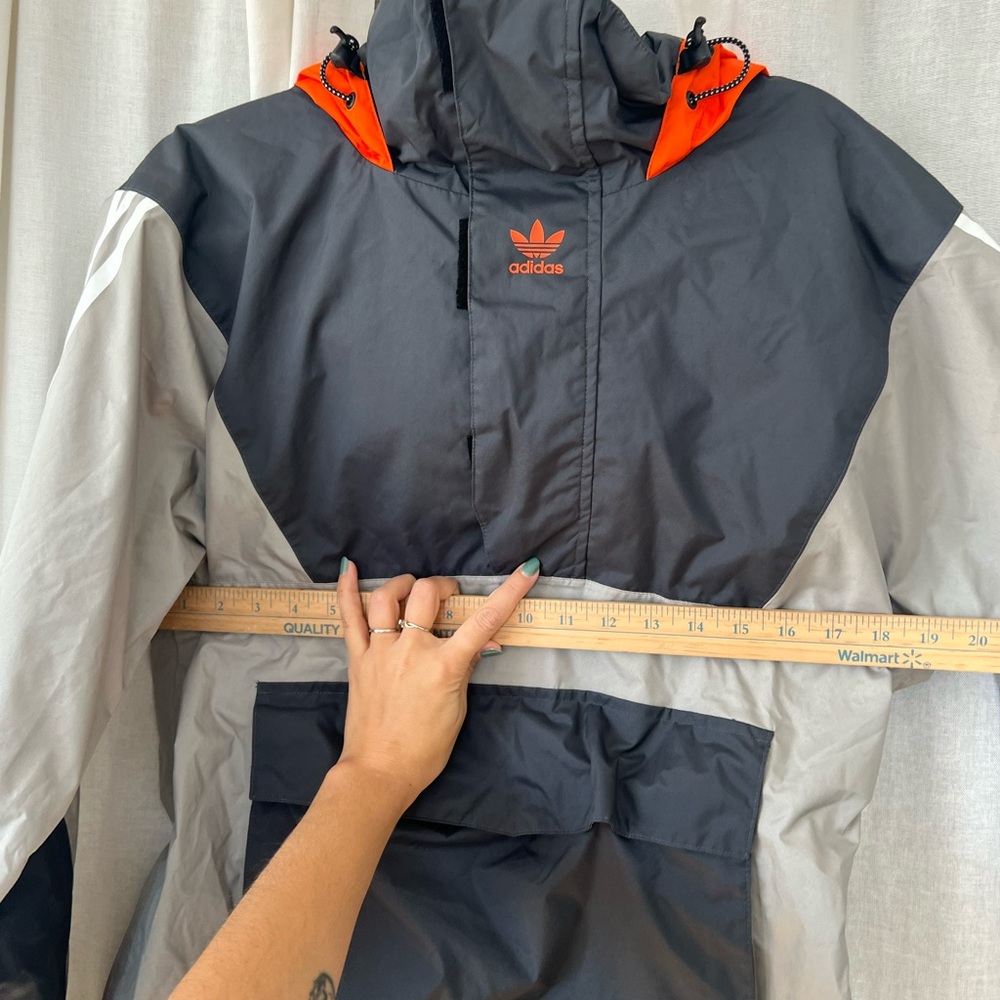 Gray and orange men’s adidas anorak 10k jacket Sz small - Picture 6 of 8